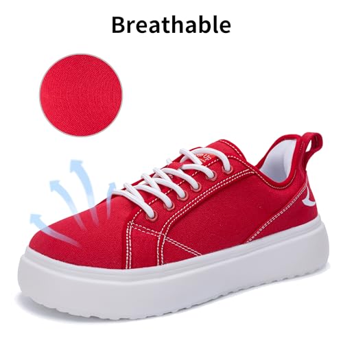 SURRAY Women's Wide Toe Box Canvas Sneakers Comfortable Slip On Walking Shoes for Women Casual Platform Fashion Sneaker US 6-113