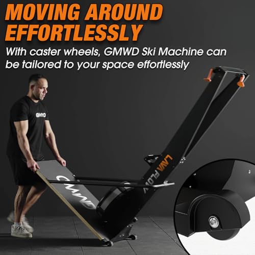 Image of Ski Exercise Machine, GMWD Ski Equipment Indoor Aerobic Wind Resistance Machine, Indoor Strength Training Home Gym Equipment