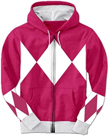 Power Rangers Pink Hooded Costume Sweatshirt (Adult Medium)