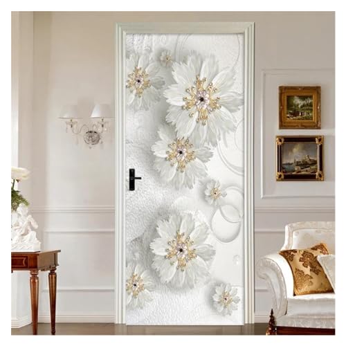 Papier peint mural à fleurs blanches 3D pour la décoration chaleureuse de la cuisine - 3
