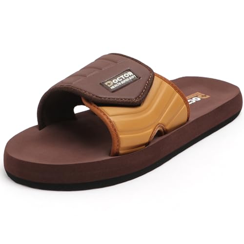 Image of DOCTOR HEALTH SUPER SOFT Men's Casual Slide Slippers | Soft Cushioned EVA Comfort Sandals | Lightweight Anti-Slip Open Toe Slides for Indoor Outdoor Everyday Wear