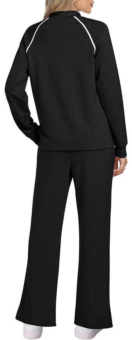 Chándal Mujer Conjunto Deportivo Mujer Conjunto Chic y Elegante Top Mangas Largas y Pantalones Fluidos Chándal Ropa Deportiva Outfit Yoga Fitness Jogging