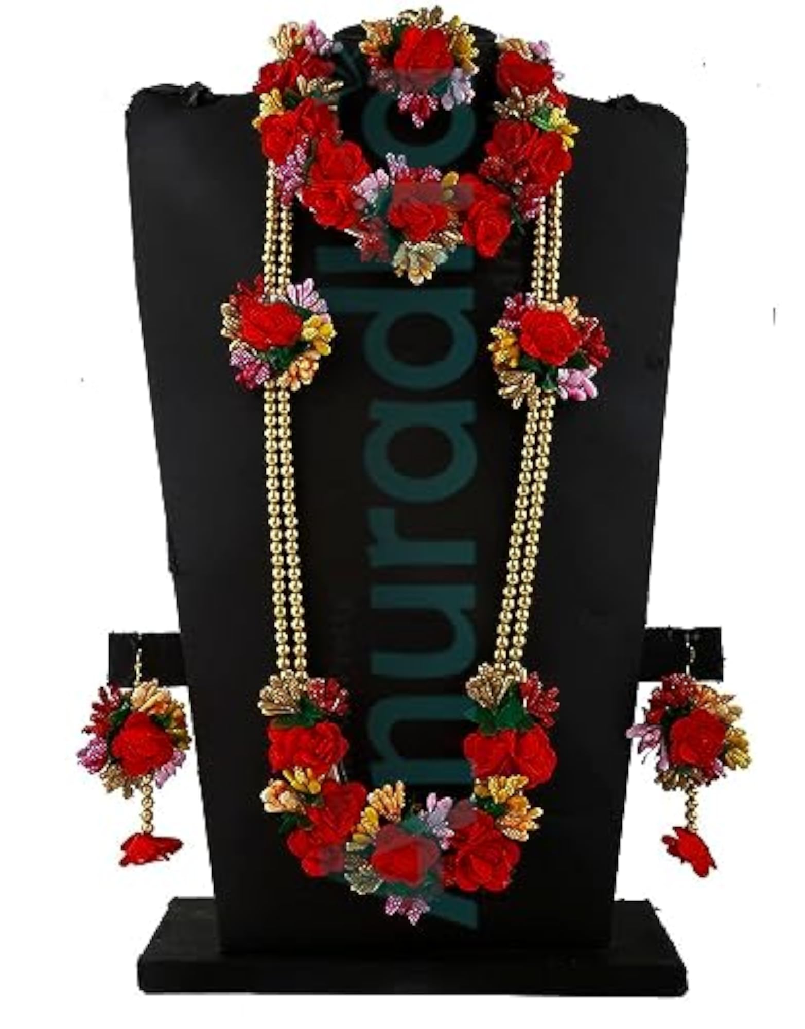 Multi Colour Artificial Flower Necklace Combo Set