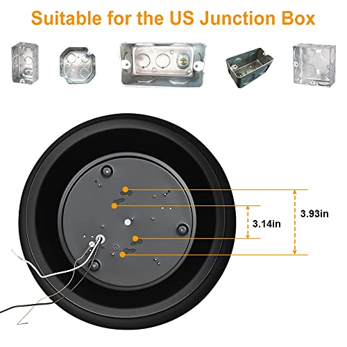 Depuley 18W Modern Flush Mount Led Ceiling Light, 13" Metal Close To Ceiling Light Fixtures In Black Finish, Dimmable Minimalist Drum Round Ceiling Light For Living Room, Bedroom, Hallway, 3000K-5000K #TOP4