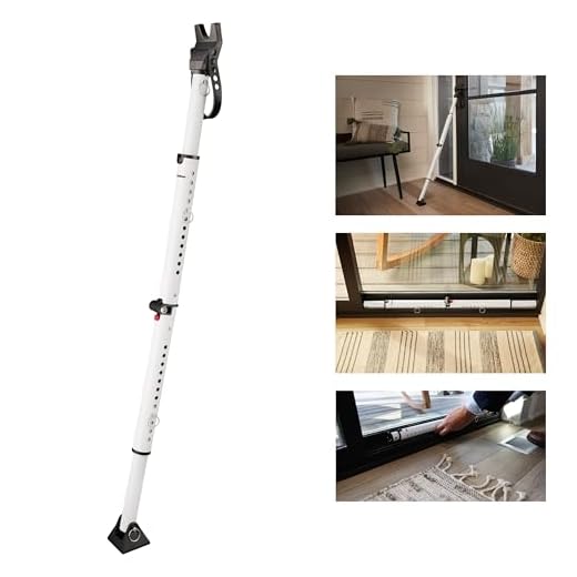 Master Lock Sliding Door Stopper and Door Security Bar, Adjustable for Hinged and Sliding Doors, Compact Enough to Travel for Hotel Security, White, 270EC