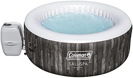 Inflatable Coleman 90455 SaluSpa Bahamas 71-Inch x 26-Inch 4 Person Outdoor Portable Hot Tub Spa with 120 Air Jets, Pump, 2 Filter Cartridges, and Tub Cover