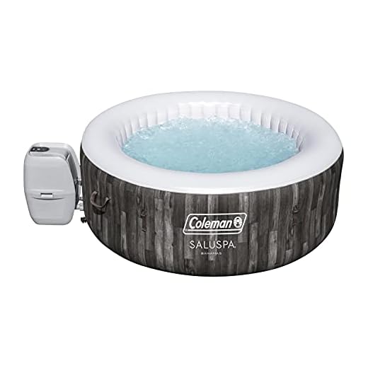 Inflatable Coleman 90455 SaluSpa Bahamas 71-Inch x 26-Inch 4 Person Outdoor Portable Hot Tub Spa with 120 Air Jets, Pump, 2 Filter Cartridges, and Tub Cover