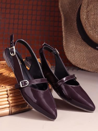 Image of SilverArrow Women's Sleekmuse Fashion Sandals|Mule Flats with Buckle Closure |Casual Wear