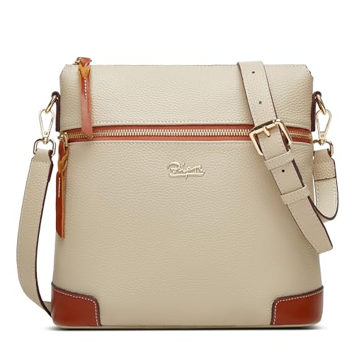 BOYATU Leather Crossbody Bag for Women: Designer Shoulder Purse for Travel - Trendy Genuine Leather Handbag for Everyday