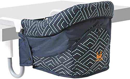 MTWML Hook On Chair,Portable High Chair,Clip On High Chair to Table,Table High Chair for Babies and Toddlers,Baby Feeding High Chair That Attaches to Table,Baby Booster Seat for Table (Black)