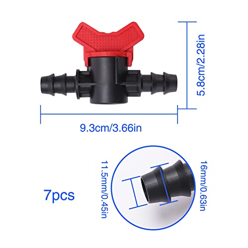 VooGenzek 7 PCS Plastic Garden Faucet, Drip Irrigation Switch Valve for 16mm Tube, Double Male Barbed Valve - Image 2