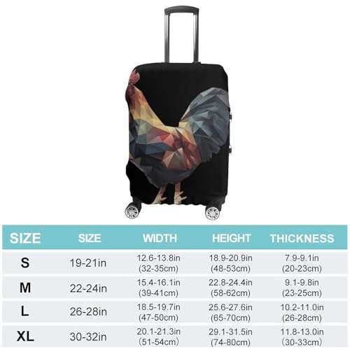 Geometry Rooster Luggage Covers Washable Travel Suitcase Cover Elastic Baggage Protector2