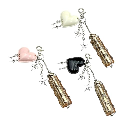 Pendentif en forme de cœur avec détails de chaîne en métal