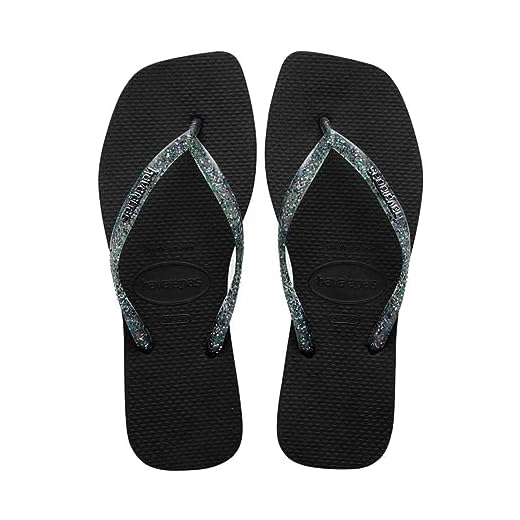 Chinelo Havaianas Slim Square Logo Metallic Preto 33/34