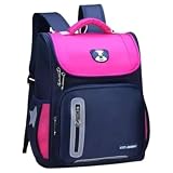 Mochila Escolar Infantil À Prova D'água Para Meninos Meninas Ortopédicas Do Ensino Fundamental Impermeavel Nylon Leve 42 Cm (Rosa)
