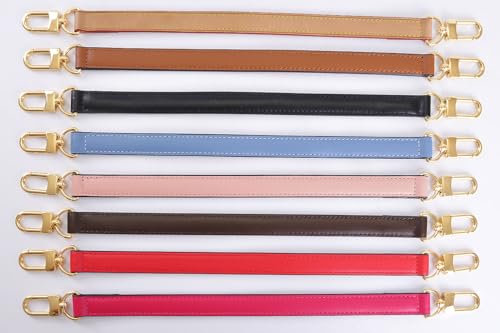 Image of Genuine Leather Plain Strap Replacement Top Handle Leather Strap for Handbag (Tan, 14.5 in)