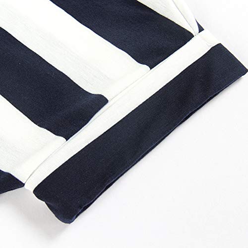 Image of PALINDA Women's Striped Elegant Short Sleeve Wear to Work Casual Pencil Dress with Belt