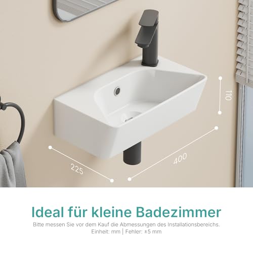 Lavabo pequeño para aseo de invitados EMKE rectangular ideal para ganar espacio en baños 8
