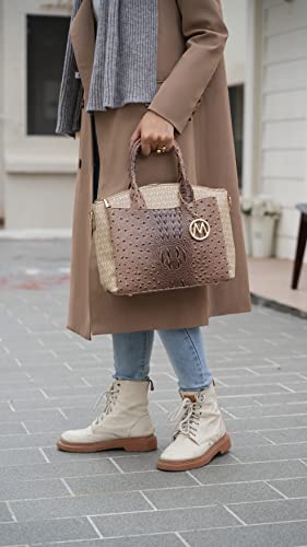 Mkf Collection Tote Bag For Women, Vegan Leather Pocketbook Top-Handle Crossover Purse Handbag #TOP1