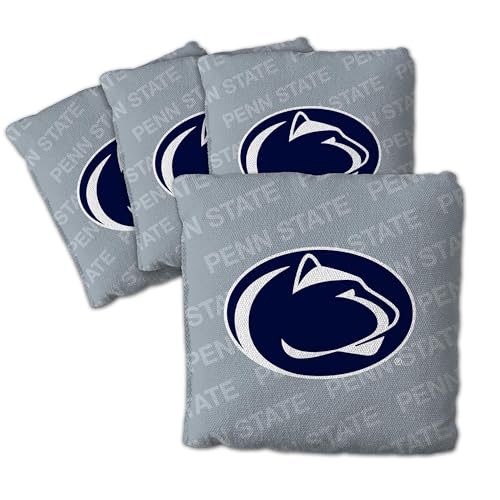 YouTheFan Officially-Licensed NCAA Penn State Nittany Lions Set of 4 Cornhole Bags - All Weather Regulation 6” x 6” Size - 16oz Weight - Designed in USA