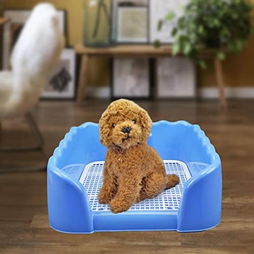 Baoblaze Pet Dog Toilet Puppy Training Potty Tray Pet Pee Toilet Cleaning Tool Indoor Outdoor Potty Trainer Corner for Medium Dog Accessories, Blue