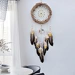Tree of Life Dream Catcher, Handmade Woven Traditional Craft Rattan Dream Catchers Wall Hanging Ornament,7 Chakras Crystal Healing Stones Art for Bedroom Decor, Festival Blessing Gift (Dark Brown) - Image 4