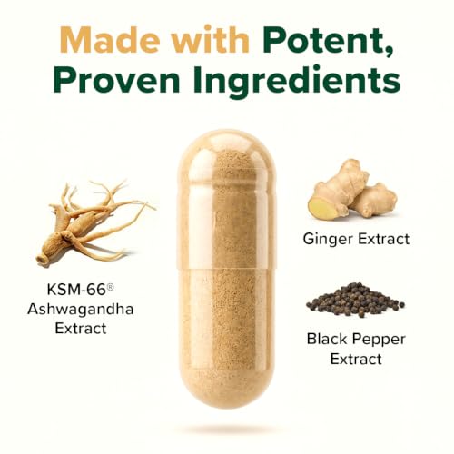 Image of VAHDAM KSM-66 Ashwagandha Capsules | 600mg Root Extract, 5% Withanolides | Supports Stress, Cortisol & Stamina | 60 Veg Capsules