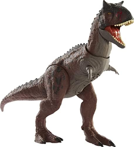 Jurassic World Camp Cretaceous Control ‘N Conquer Carnotaurus Toro Dinosaur Action Figure with Attack Feature, Sounds and Accessories, Large Toy Gift
