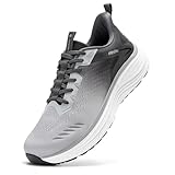 FitVille Extra Wide Shoes for Men Breathable for Gym Athletic Workout Cross Training Running, Max Cushion Wide Width Shoes for Men with Arch Support(Grey, 9 Wide)