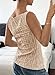BLENCOT Button Down Vest Tops for Women Sleeveless Slim Fit Knit Vests Suit Stretchy Jacquard Tank Top for Women Fashion 2026 Khaki X-Large
