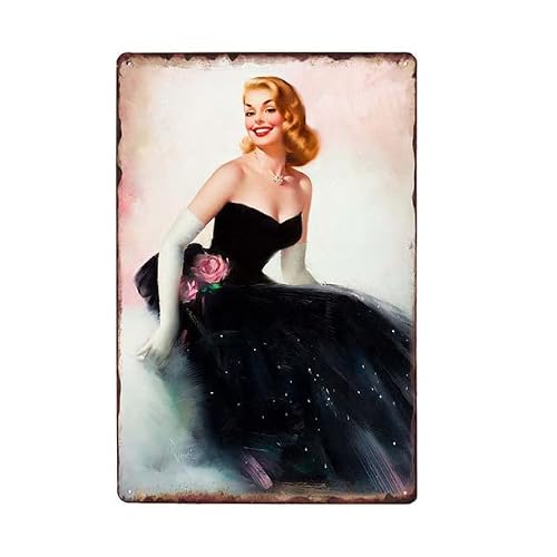Pin Up Girls Sexy Lady - Metal Tin Sign Retro Vintage Plaque