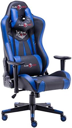Play haha.Gaming chair Office chair Swivel chair Computer chair Work chair Desk chair Ergonomic Chair Racing chair Leather chair PC gaming chair (Blue, No footrest)