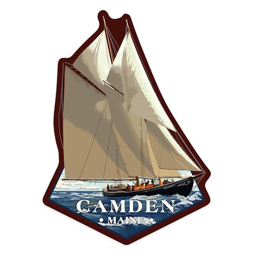 Die Cut Sticker Camden, Maine, Bluenose II, Vinyl Sticker, (Waterproof Decal for Cars, Water Bottles, Laptops, Coolers), Large