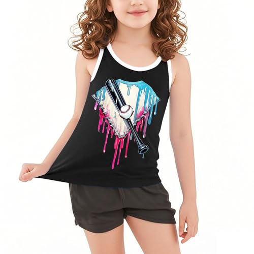 wodceeke Toddler Boys Girls Tank Tops Baseball Printed Sleeveless Shirts Kids Summer Casual Workout Sports Vest2