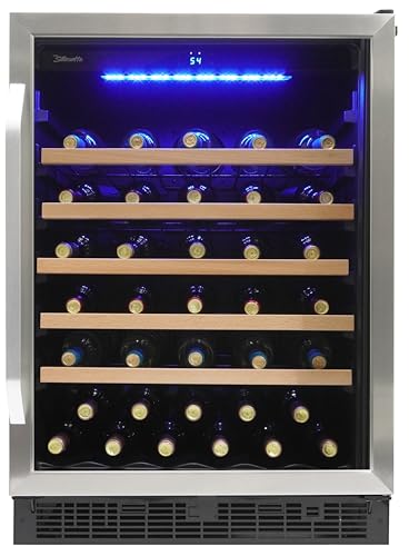 Danby Silhouette SWC057D1BSS Built In Wine Cooler, Under Counter Wine Chiller In Stainless Steel Look - For Kitchen, Home Bar