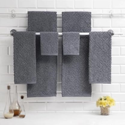 XFZJCHAP Handtuch-Badezimmer-Set, schnell trocknendes, saugfähiges Badetuch, 6-teiliges Set – Bild 5