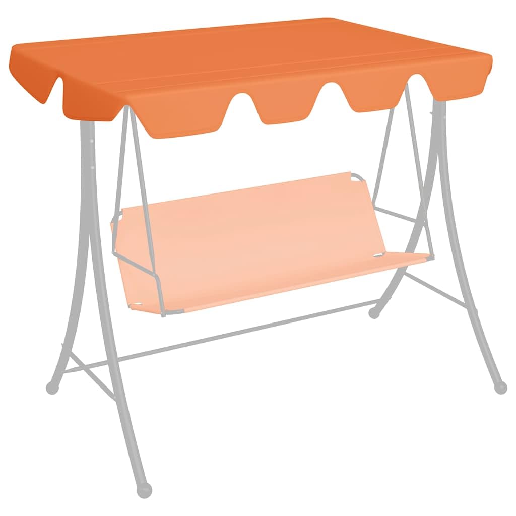 Toit de Rechange pour Balancelle de Jardin, Toile de Balancelle Housse de Rechange Toit Pare-Soleil de Balançoire Orange 150/130x105/70 cm