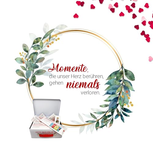 Hochzeitsgeschenk | Erste Hilfe Set für die Ehe, witziger Sanikasten | 9-teilig | Geschenk-Box zur Hochzeit / Valentinstag