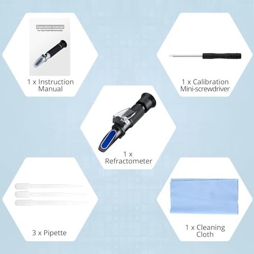 Allmeter ALLALL015 Brix Refractometer With Atc Dual Scale Specific Gravity 1.000-1.130 And Brix 0-32% Digital Handheld Homebrewing Tool thumb #6