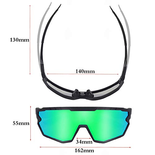 Gieadun Polarized Cycling Glasses Sports Sunglasses Uv400 3 Lenses Baseball Baseball Driving Fishing(Green) #TOP2
