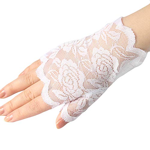 Gants Enfant sans Doigts Petites Dames Gants de Gants Adultes Dentelle Femmes Filles Gants Vintage sans Doigts Gants Bricolage Femme
