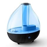 DONGSHEN Humidifiers for Bedroom, 1.7L Capacity Diffuser Ultrasonic Cool Mist Diffuser Humidifier, Portable Personal Humidifier 10-12 Hours (Black)