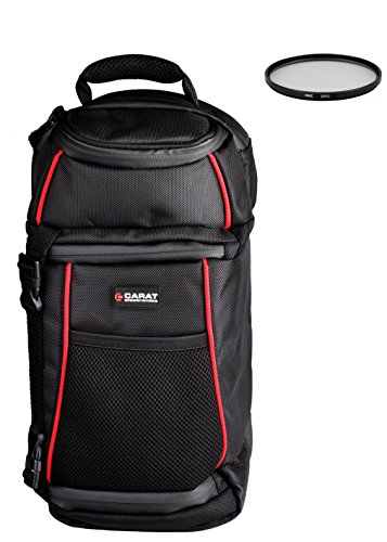 Preisvergleich Produktbild Foto Kamera Tasche Rucksack Sling Carat Set + UV Filter 40,5mm für Sony Alpha 6000 5000 5100 NEX-7 NEX-5 mit 16-50mm OSS