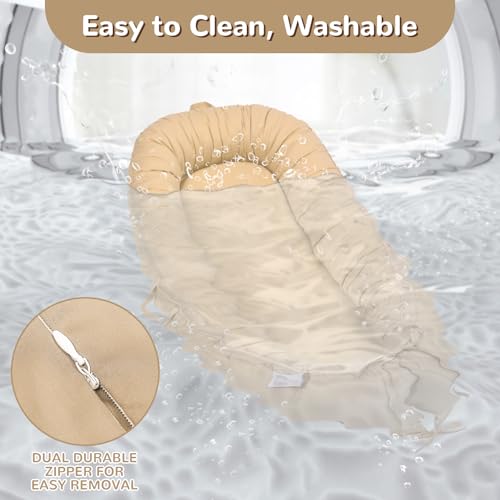 Image of EAQ Baby Lounger, Infant Lounger for Newborn,Portable Baby Nest Cover Breathable & Soft, Newborn Essentials