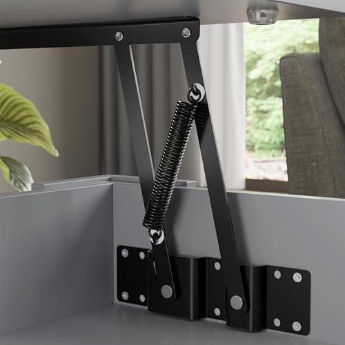 Blisswood Coffee Table With Storage, Lift Up Wooden Coffee Tables for Living Room, 1 Shelf Large Hidden Storage Modern Rectangular Sofa End Lift-Top Tea Table Furniture - Image 9