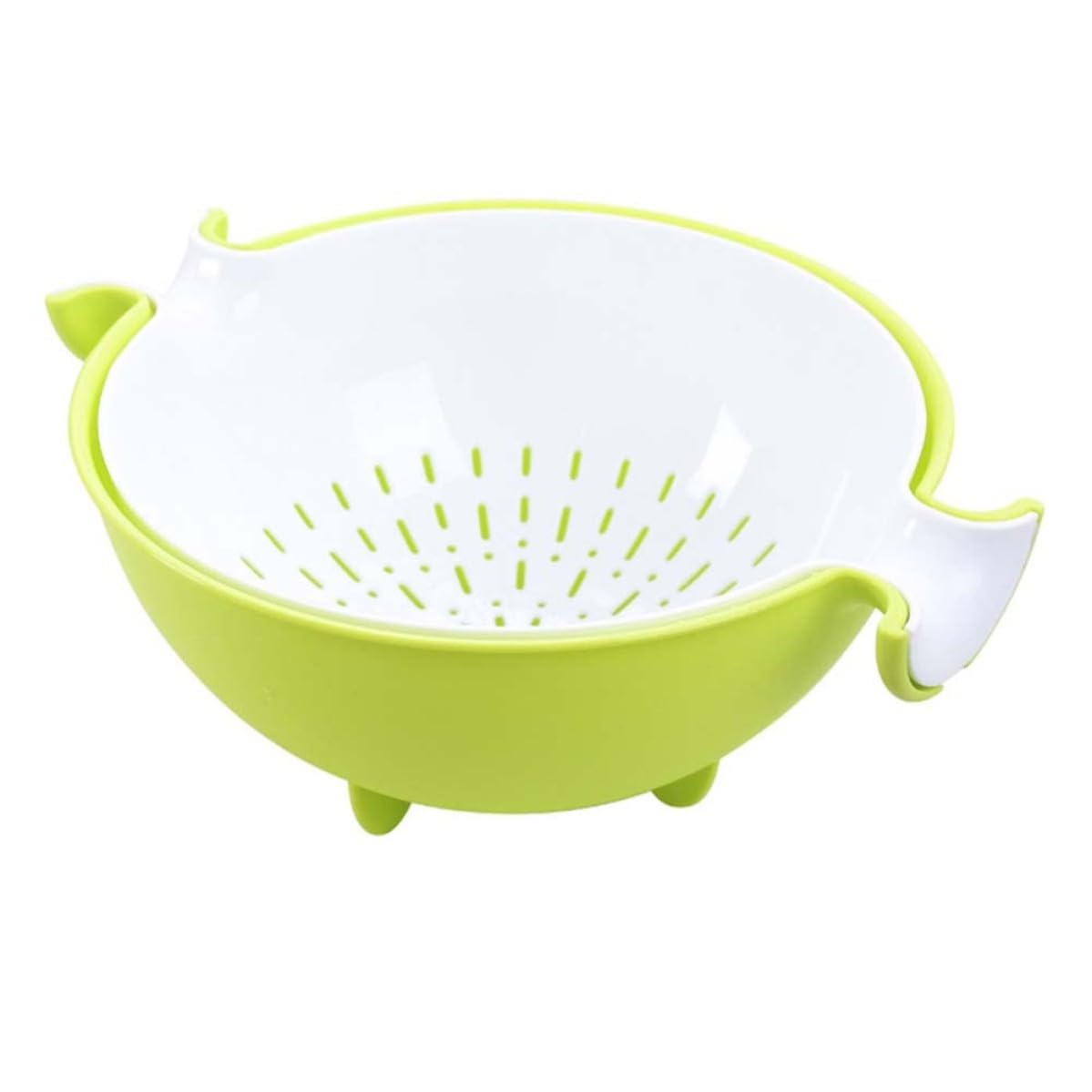 Colador para lavar espinacas y frutas verde de plástico con base estable VILLCASE