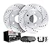 Rear - Dynamic Friction Company Brake Rotors - Drill/Slot - Silver with Ceramic Brake Pads and Hardware Kit 7312-54161