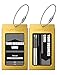 Luggage Tags Business Card Holder TUFFTAAG PAIR Travel ID Bag Tag - Mayan Gold