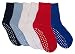 N'Ice Caps Big And Little Boys High Ankle Fashion Cotton/Spandex Socks 6PR Pack (6-7.5, Crew Pack with Gripper)