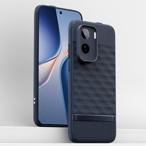 Image of Pikkme Back Cover for Vivo T5 Pro 5G Camera Protection 3D Hexa Cube Design Silicone Protective Bumper Case (Blue)